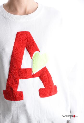 Jersey manga larga cuello redondo Patrones de escritura - ph 4