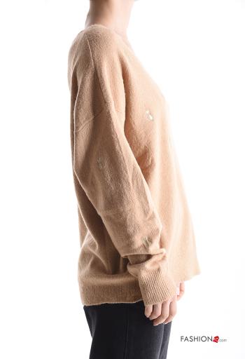 Maglione maniche lunghe Fantasia animali scollo a V - ph 3
