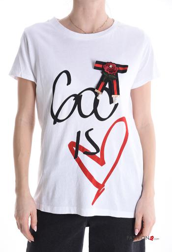 T-shirt in Cotone maniche corte girocollo Fantasia stampata - ph 1