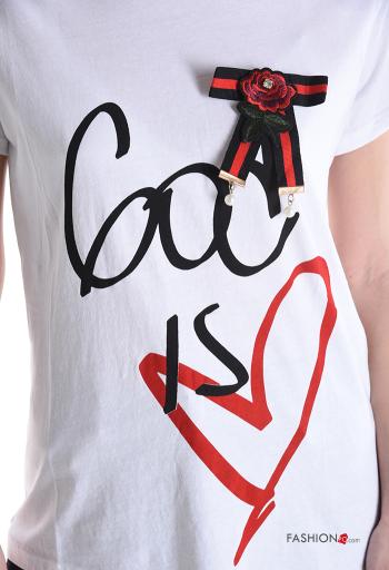 T-shirt in Cotone maniche corte girocollo Fantasia stampata - ph 4
