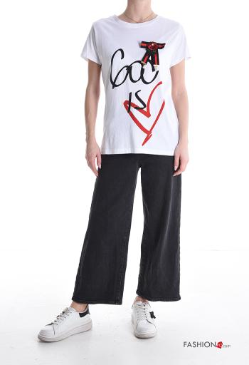 T-shirt in Cotone maniche corte girocollo Fantasia stampata - ph 5