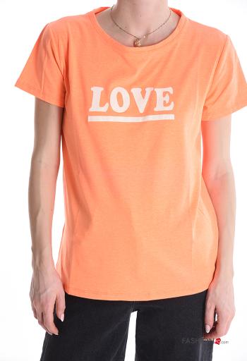 T-shirt in Cotone maniche corte girocollo Fantasia stampata