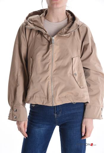 Wind Jacket with zip without lining with hood with buttons with pockets with drawstring - ph 1