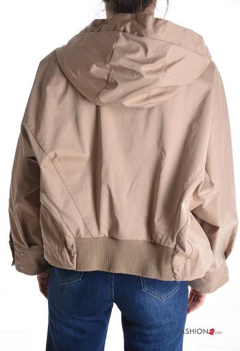Wind Jacket with zip without lining with hood with buttons with pockets with drawstring - ph 2