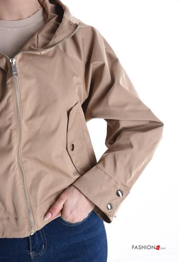 Wind Jacket with zip without lining with hood with buttons with pockets with drawstring - ph 4
