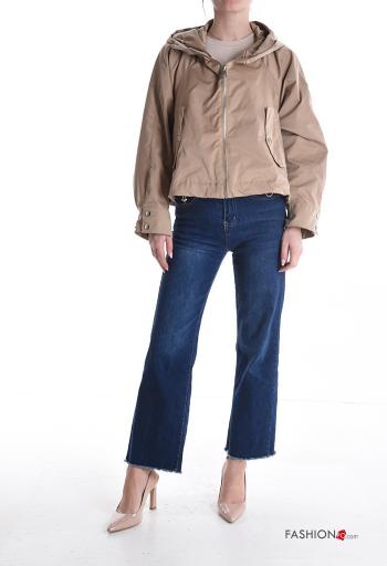 Wind Jacket with zip without lining with hood with buttons with pockets with drawstring - ph 5