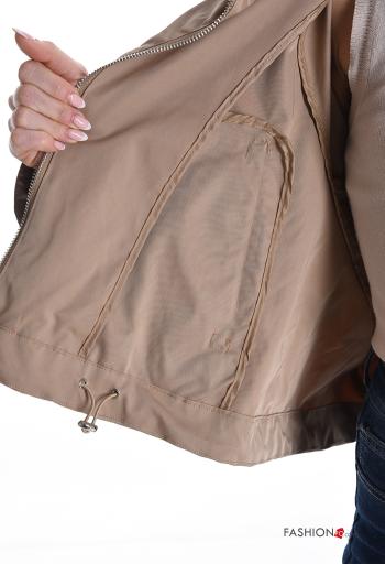 Wind Jacket with zip without lining with hood with buttons with pockets with drawstring - ph 6