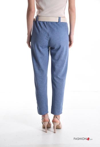 Cotton Trousers with belt with pockets - ph 2