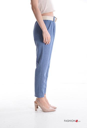 Cotton Trousers with belt with pockets - ph 3