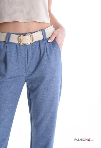 Cotton Trousers with belt with pockets - ph 4