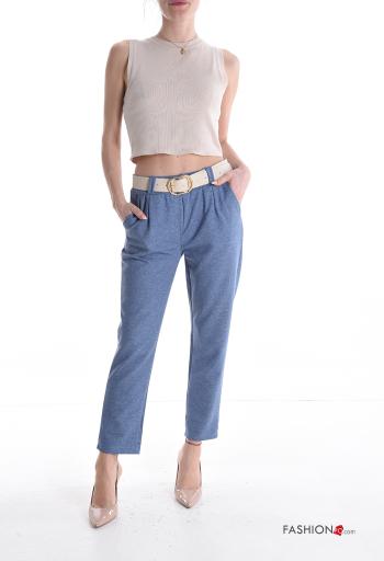Cotton Trousers with belt with pockets - ph 5