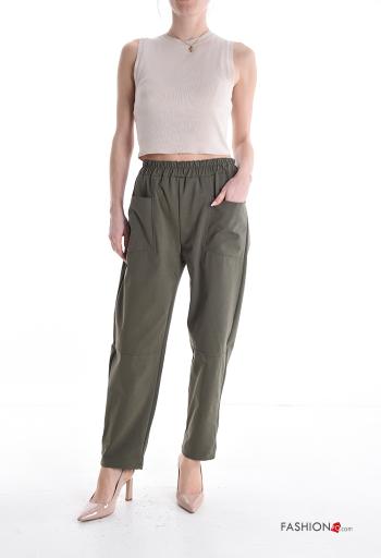 Pantalone in Cotone con tasche con elastico - ph 5