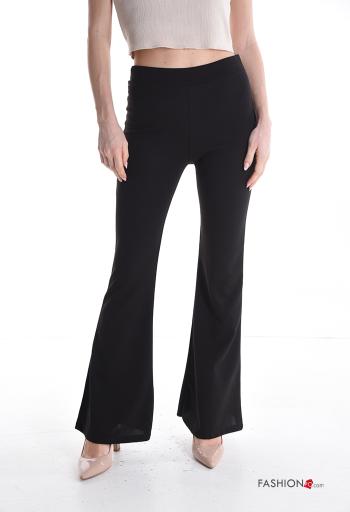 Pantalone a zampa vita alta con elastico