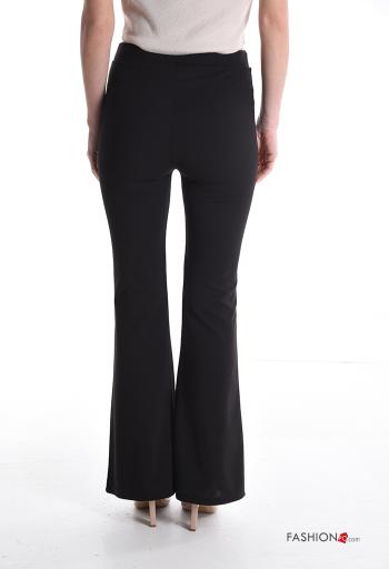 Pantalone a zampa vita alta con elastico - ph 2