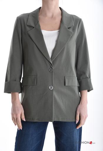 Giacca in Cotone maniche lunghe con bottoni