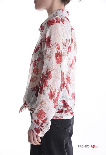 Camicia maniche lunghe con colletto Fantasia floreale con bottoni - ph 3