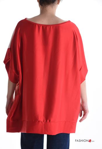 Blusa girocollo raso maniche corte Fantasia floreale - ph 2