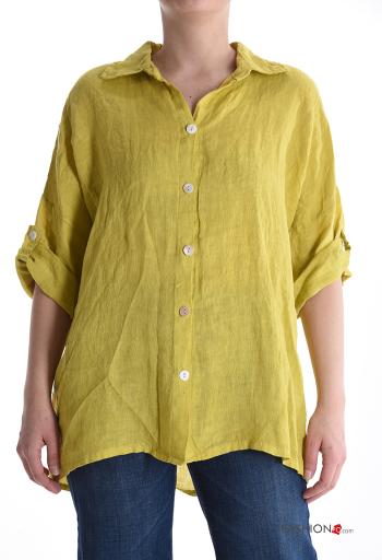 Chemise en Lin à collet à boutons