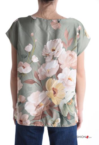 Blusa maniche corte girocollo Fantasia floreale - ph 2