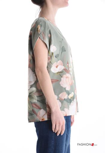 Blusa maniche corte girocollo Fantasia floreale - ph 3