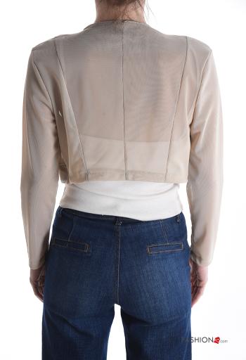 Bolero imitação de couro tule curto - ph 2