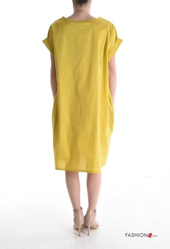 Abito in Cotone maniche corte al ginocchio con tasche - ph 2