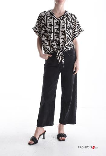 Camicia maniche corte con colletto Fantasia geometrica con bottoni - ph 5