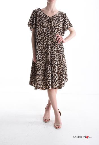 Robe manches courtes à col en V