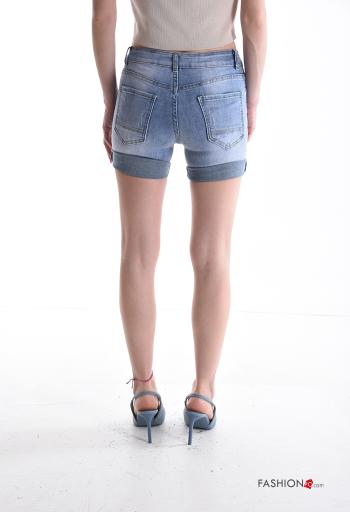 Pantaloncino Short denim con bottoni con tasche - ph 2