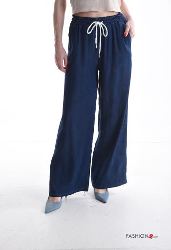 Pantalones wide leg con bolsillos con elástico - ph 1