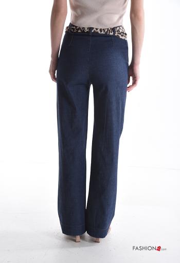 Pantalone in Cotone con cintura in stoffa con zip con bottoni con tasche - ph 2