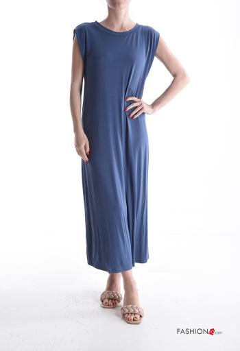 Robe longue col rond manches courtes