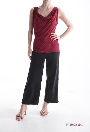 Top sin mangas espalda descubierta con brillantes - ph 5