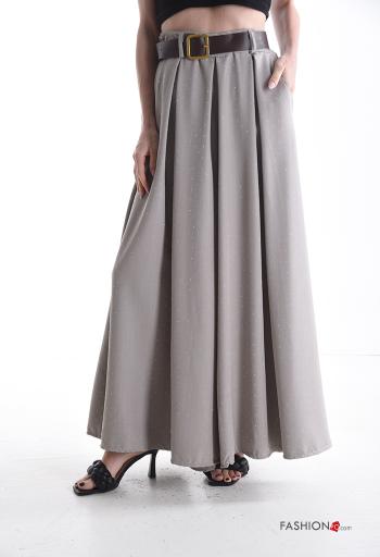 Pantalon avec ceinture avec strass avec poches