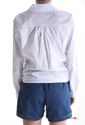 Camicia in Cotone maniche lunghe con colletto con bottoni con strass - ph 2