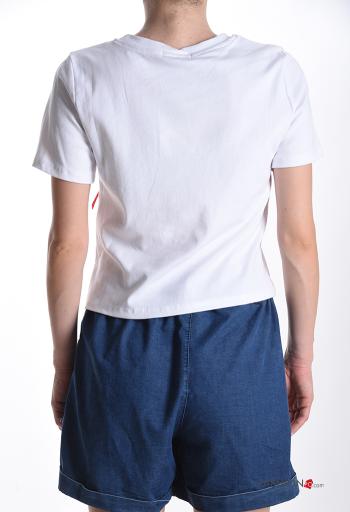 T-shirt in Cotone maniche corte girocollo Fantasia stampata con fiocco - ph 2