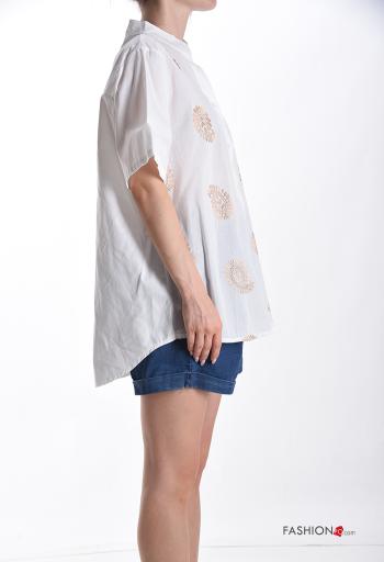 Camisa em Algodão manga curta Padrão paisley com botões - ph 3