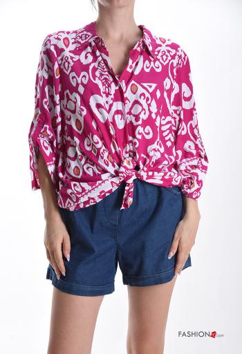 Camisa con cuello Estampado abstracto con botones - ph 1