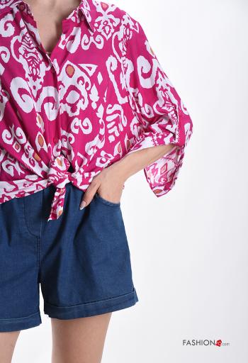 Camisa con cuello Estampado abstracto con botones - ph 4