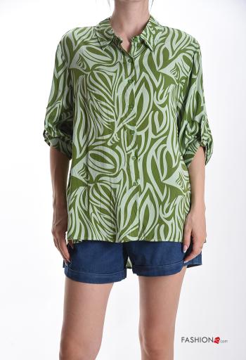 Abstract print with collar Shirt with buttons - ph 1