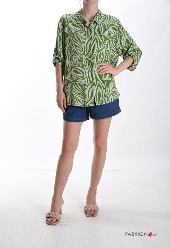 Abstract print with collar Shirt with buttons - ph 5