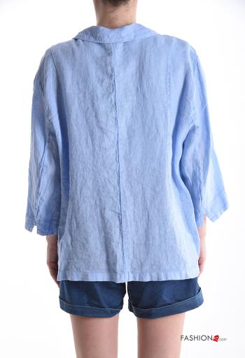 Linen Jacket with buttons with pockets - ph 2