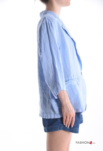 Linen Jacket with buttons with pockets - ph 3