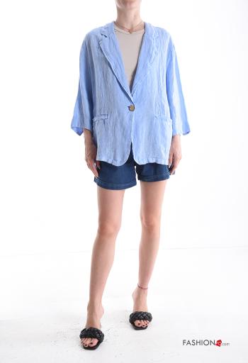 Linen Jacket with buttons with pockets - ph 5