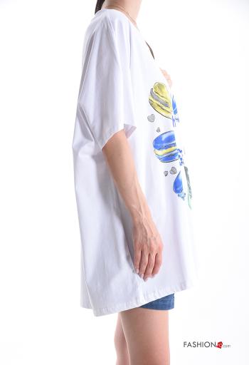 T-shirt in Cotone girocollo oversize maniche corte Fantasia stampata - ph 3