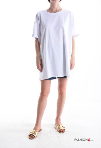 Patterned short sleeve crew neck oversized Cotton T-shirt - ph 5