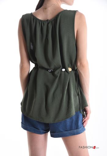 Blusa senza maniche girocollo con cintura - ph 2