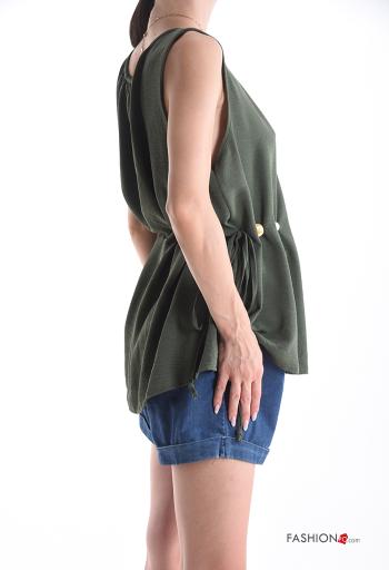 Blusa senza maniche girocollo con cintura - ph 3