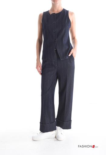 Co-ord with belt with buttons with zip with pockets