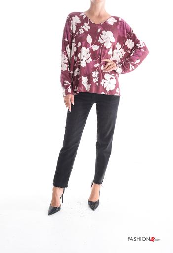 Floral Long sleeved top with v-neck - ph 5